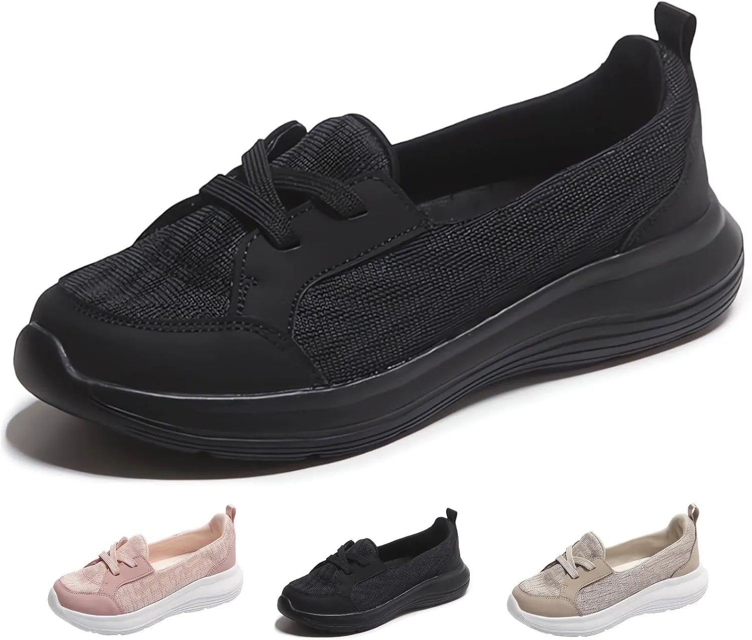 Orthopedic Women’s Breathable Slip on Arch Support Non-Slip Shoes on The Go 2024 Comfort Loafers Flats Wide Width Fit Walking Slip-Ins Sneakers Boat Shoes