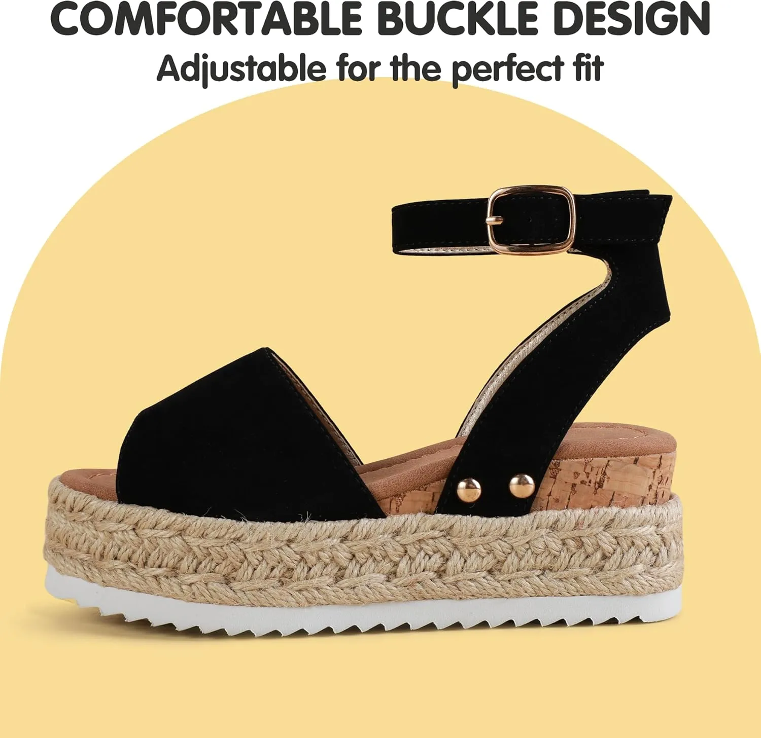 PANDANINJIA Girls Sandals Flatform Wedge Open Toe Summer Shoes Little Big Kid Flower Girl Heels Dress Shoes