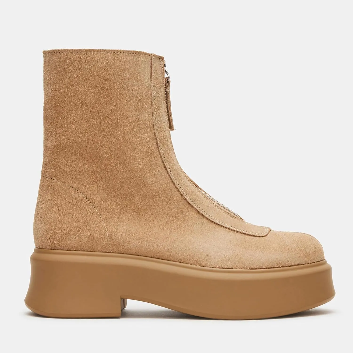 Platform Ankle Boots for Women Comfortable Chelsea Block Heel Booties with Zipper Casual Dressy Combat Mini Snow Boots
