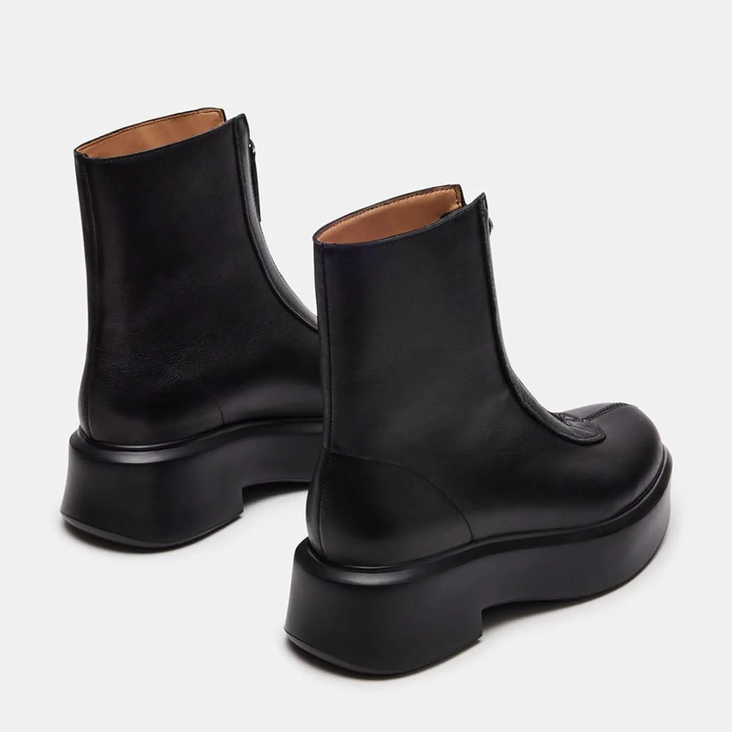 Platform Ankle Boots for Women Comfortable Chelsea Block Heel Booties with Zipper Casual Dressy Combat Mini Snow Boots