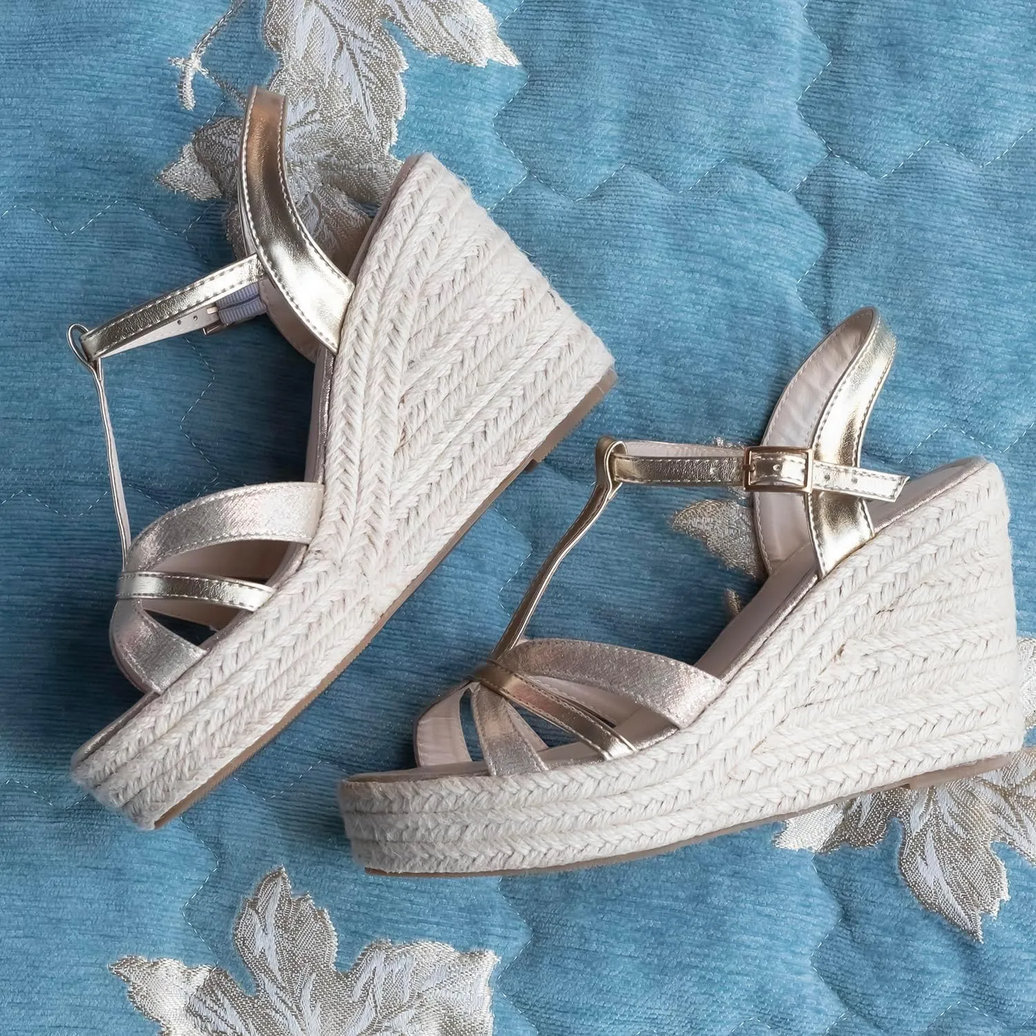 Platform High Heels Medium Width Comfortable Wedge Sandals for Women Dressy Espadrilles Wedding Summer