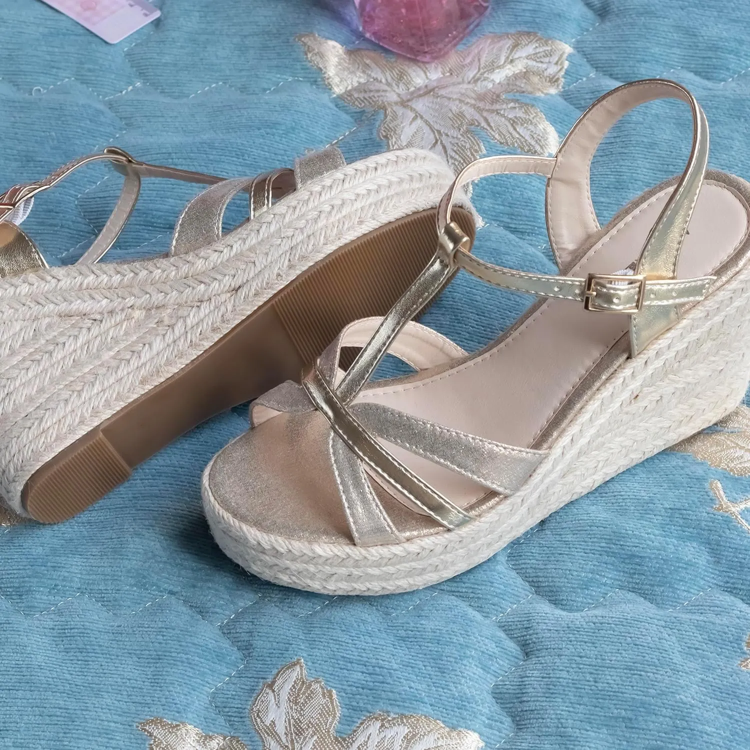 Platform High Heels Medium Width Comfortable Wedge Sandals for Women Dressy Espadrilles Wedding Summer