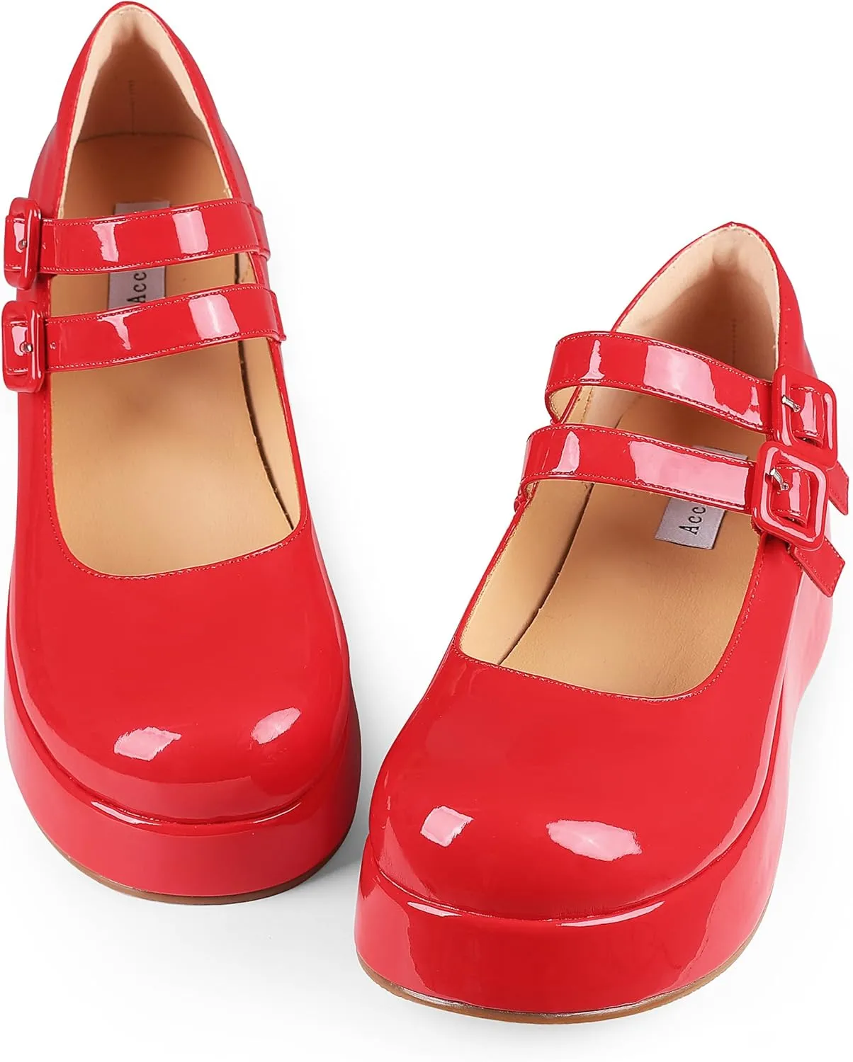Platform Mary Jane Shoes Women Girls,Ankle Strap Round Toe Goth Chunky Uniform Dress Pumps Shoes Oxfords