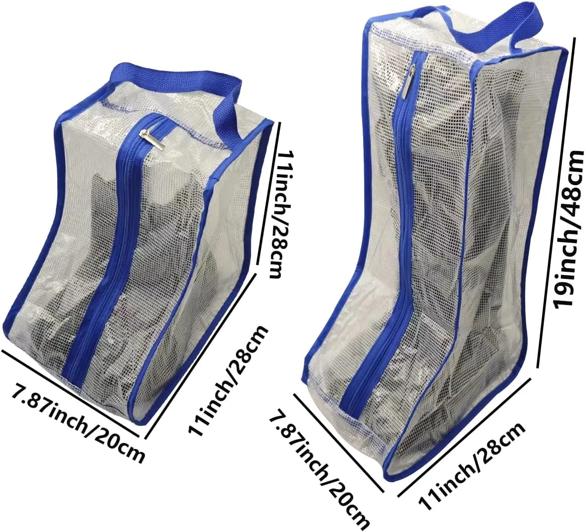 Portable Women Tall/Short Boots Storage Bags - 2 Packs Waterproof Tall/Short Boot Carry Bag for Travel and Daily Use