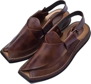 Premium Men's Black Genuine Cowhide Leather Sandals - Comfortable Double Sole Summer Footwear