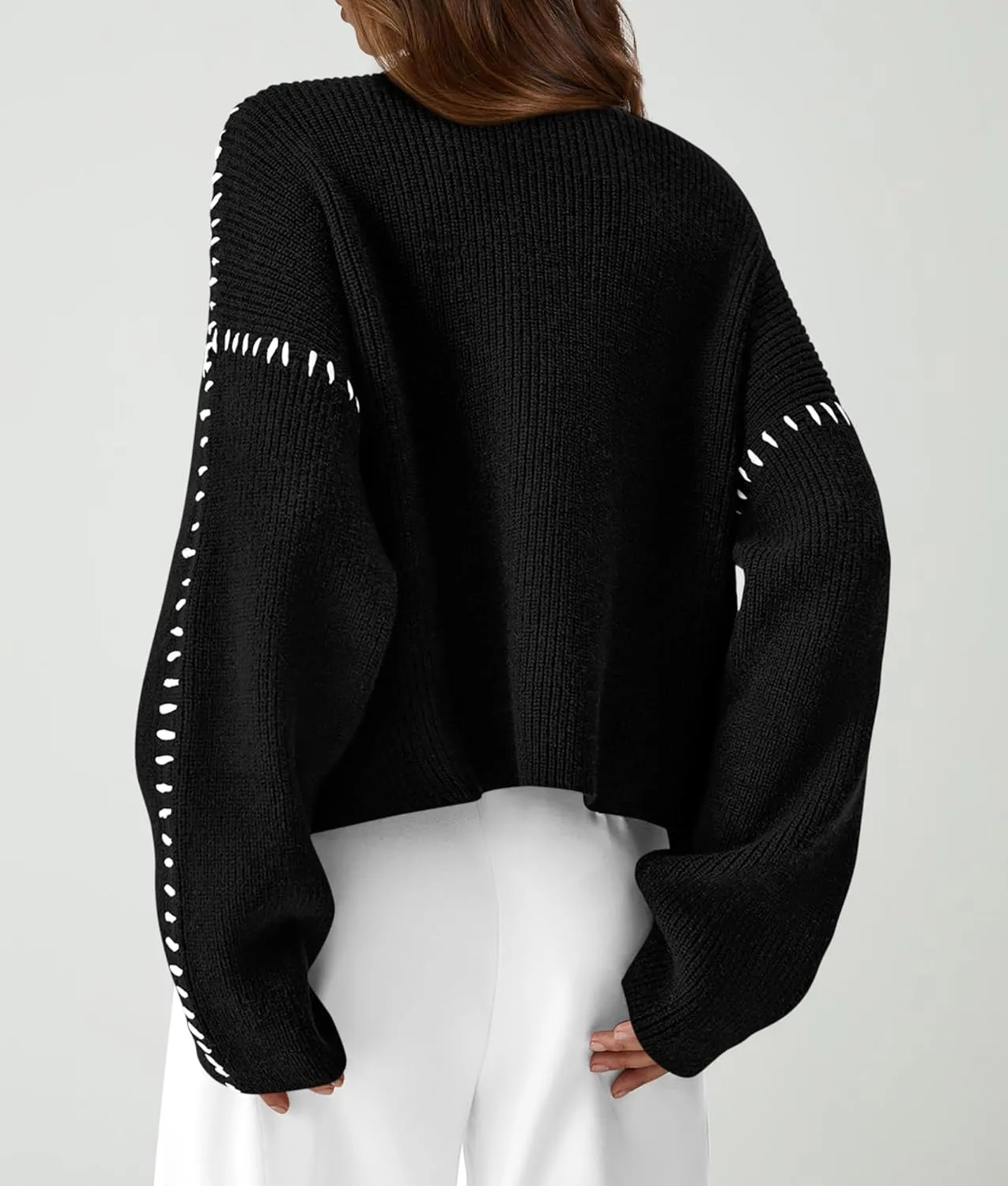 PRETTYGARDEN Women's Chunky Knit Winter Sweaters Casual Long Sleeve Mock Neck Oversized Loose Pullover Sweater Tops