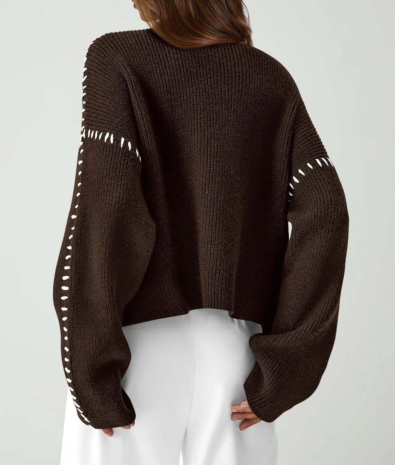 PRETTYGARDEN Women's Chunky Knit Winter Sweaters Casual Long Sleeve Mock Neck Oversized Loose Pullover Sweater Tops
