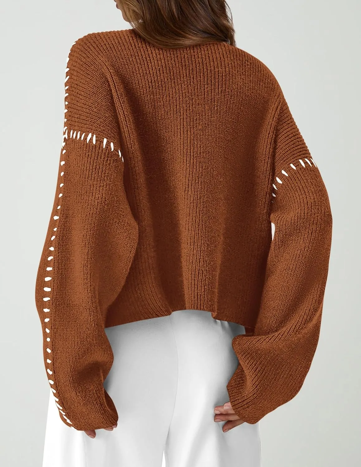 PRETTYGARDEN Women's Chunky Knit Winter Sweaters Casual Long Sleeve Mock Neck Oversized Loose Pullover Sweater Tops
