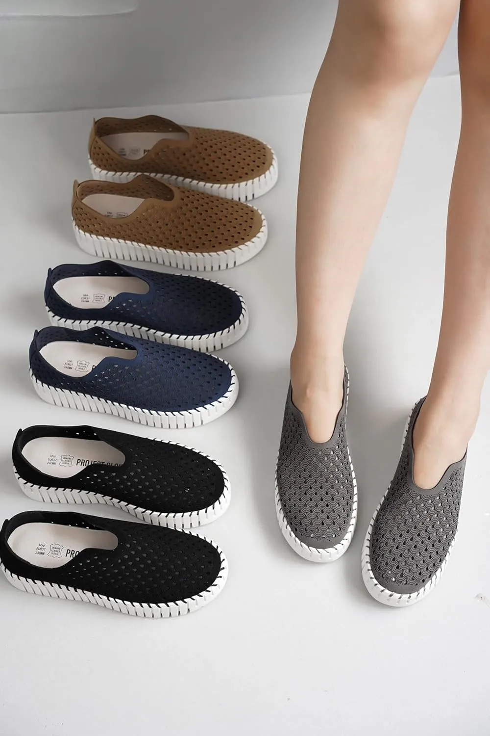 Project Cloud Platform Loafers for Women - Lightweight Spring Shoes for Women - Slip-On Casual Shoes - Non Slip Fashion Sneakers - Leather Insole Womens Footwear (Daffodil)
