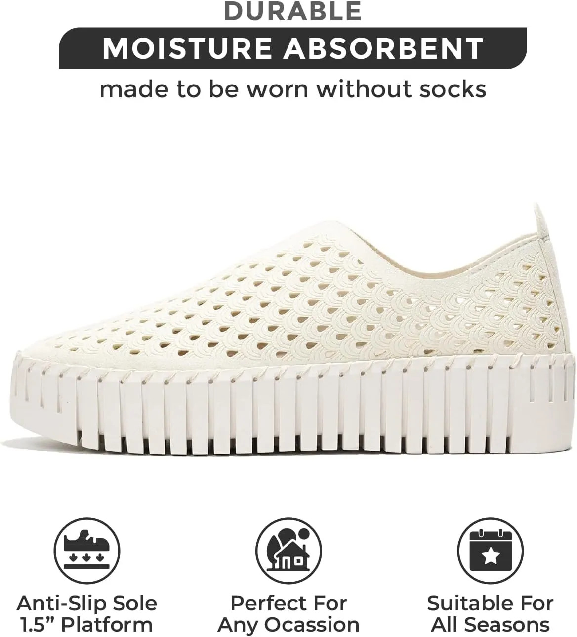Project Cloud Platform Loafers for Women - Lightweight Spring Shoes for Women - Slip-On Casual Shoes - Non Slip Fashion Sneakers - Leather Insole Womens Footwear (Daffodil)