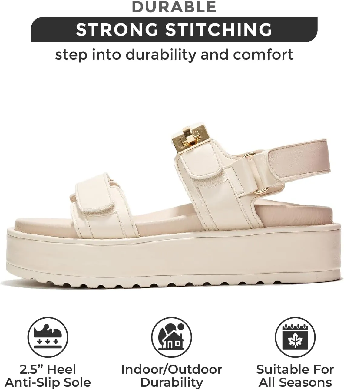 Project Cloud Wedge Sandals for Women - Memory Foam & Open Toe Platform - Non-Slip Beach Essentials Wedges Platform Sandals for Women 2025 (Ginevra)