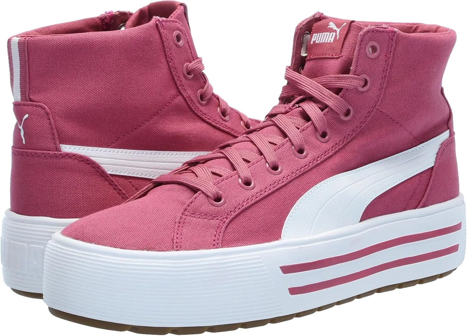 PUMA Women's Kaia 2.0 Mid Shoes, White-ICY Blue-Electric Blush, 11