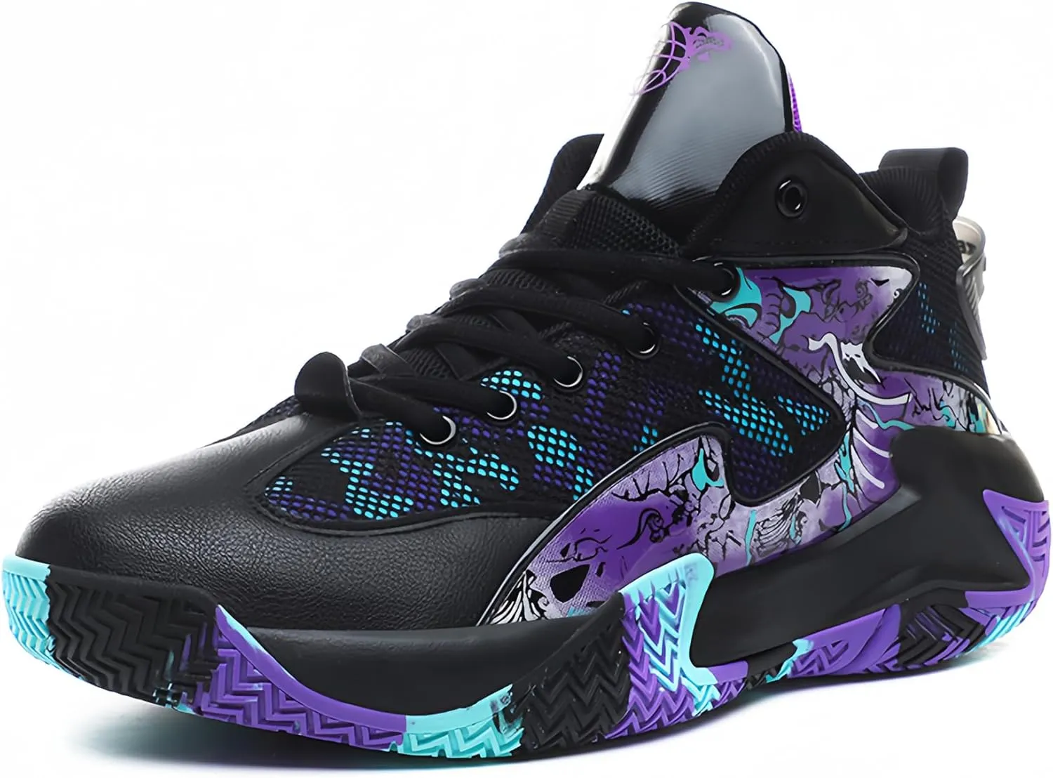 Qiucdzi Mens Basketball Shoes Non-Slip Breathable Outdoor Sneakers Fashion Graffiti Sports Training Shoes for Running Walking