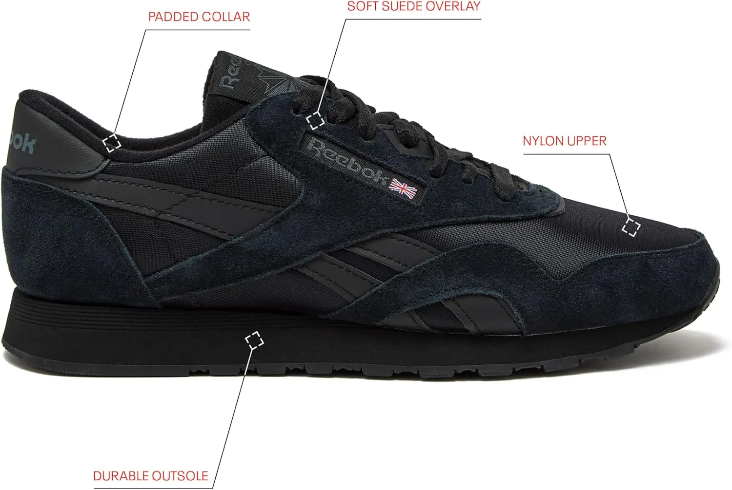 Reebok Mens Classic Nylon Shoes