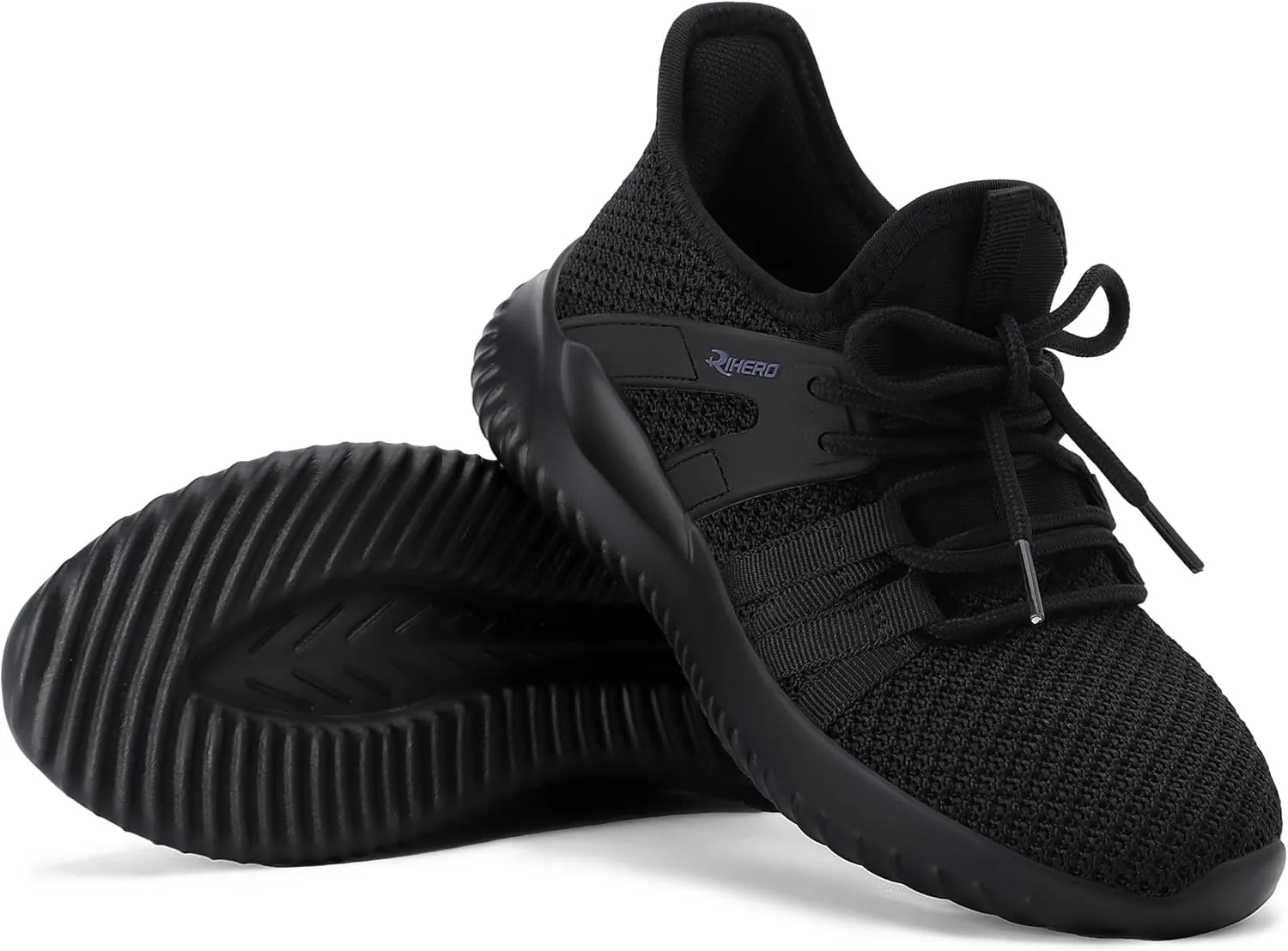 Rihero Girls Tennis Shoes Kids Running Shoes Toddler Lace-Up Lightweight Walking Slip On Sneakers