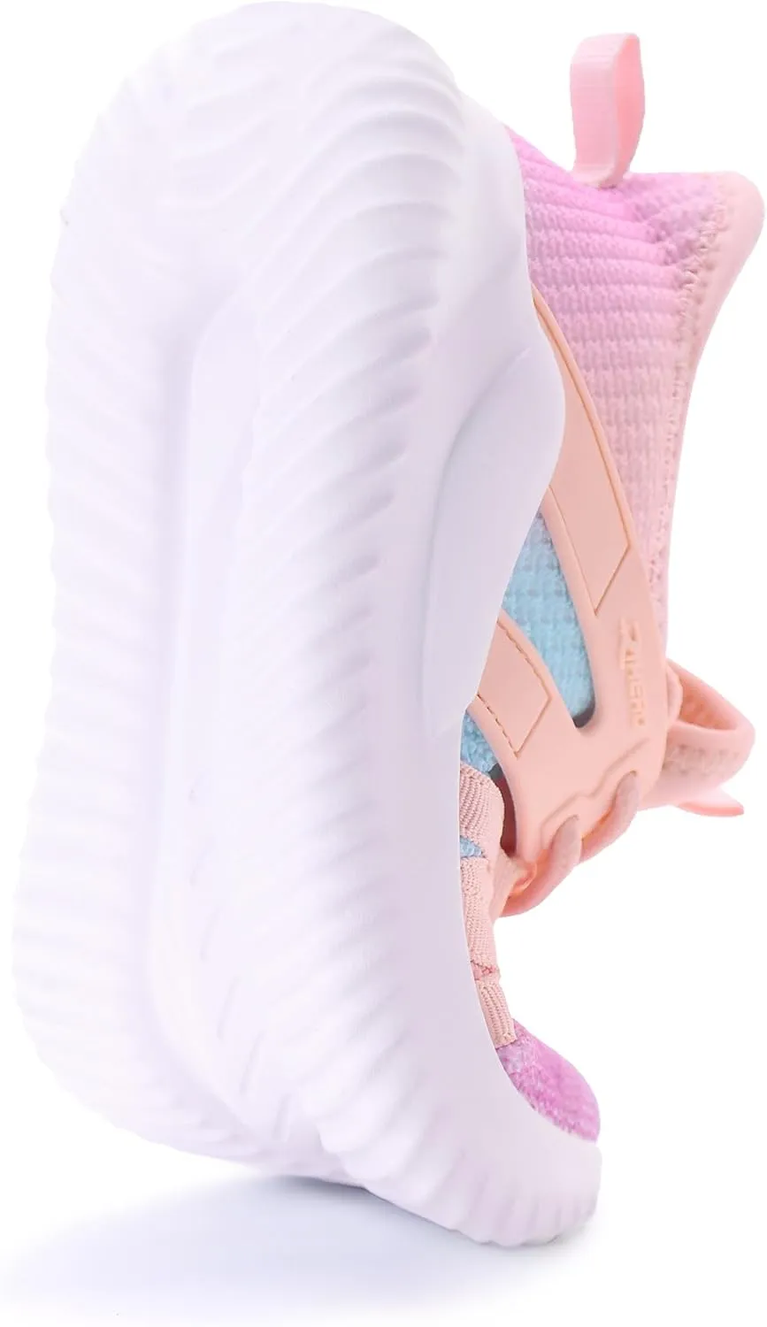 Rihero Girls Tennis Shoes Kids Running Shoes Toddler Lace-Up Lightweight Walking Slip On Sneakers
