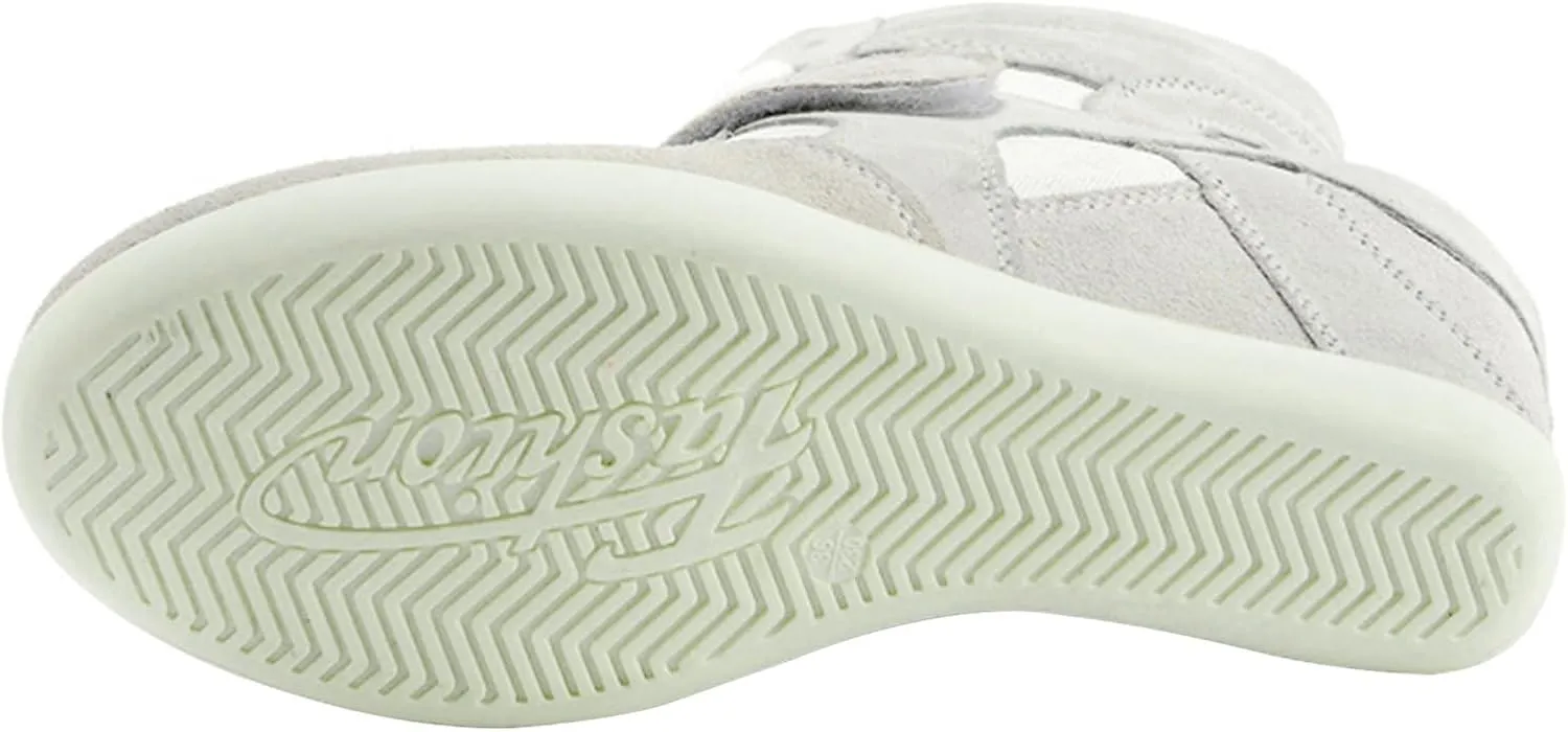 rismart Women's Wedge Casual Hook Loop Fabric Suede Leather Fashion Sneakers