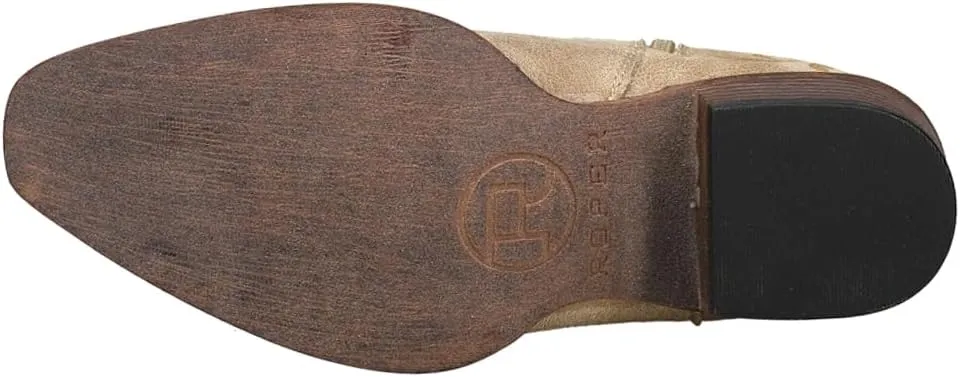ROPER Womens Short Stuff Embossed Snip Toe Casual Boots Ankle Low Heel 1-2" - Brown