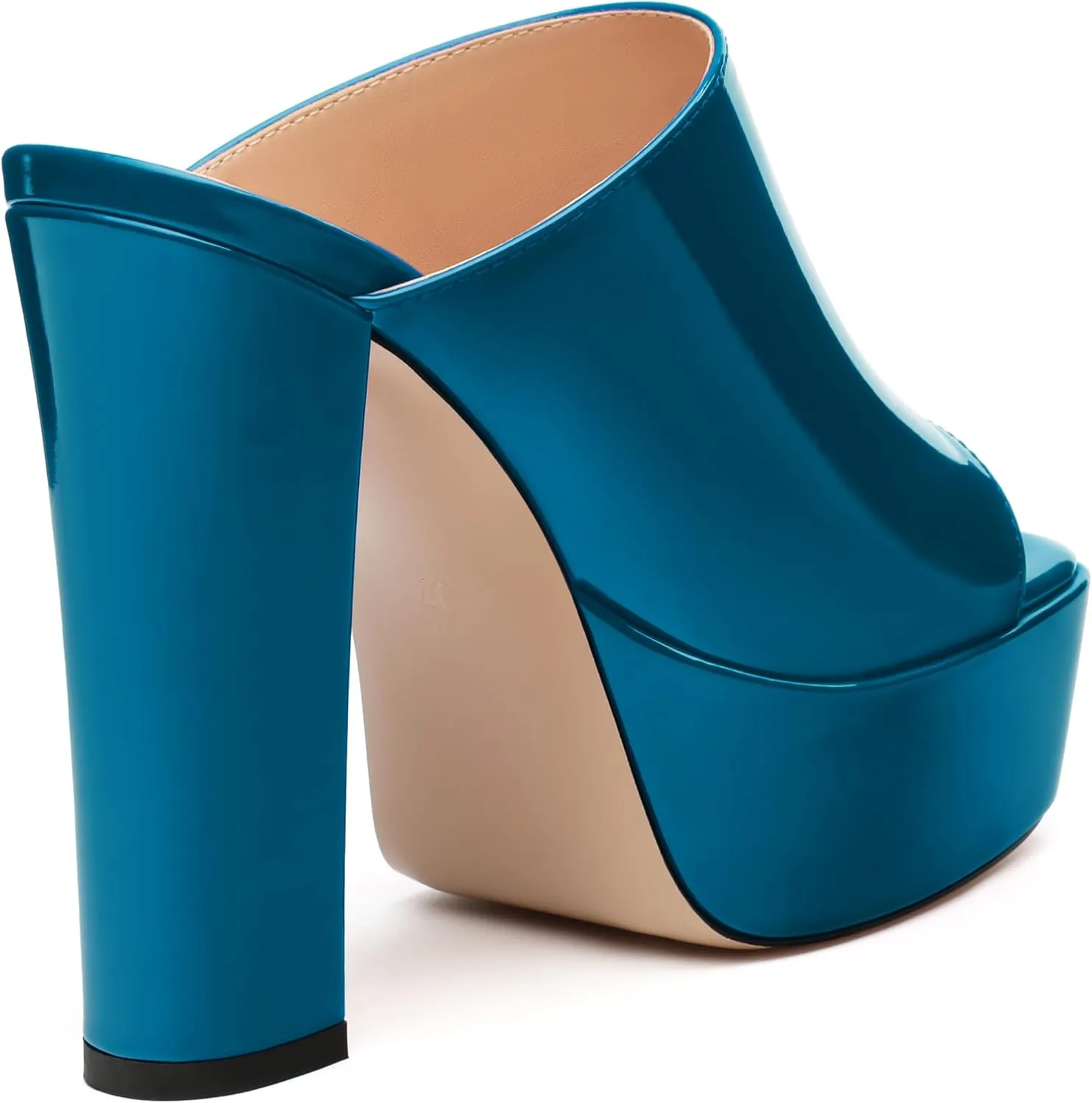 ROSERWISH Women's Platform Heels High Chunky Block Heel Sandals Sexy Open Toe Slip on Heels for Women Slide Mules Dressy Pumps Shoes