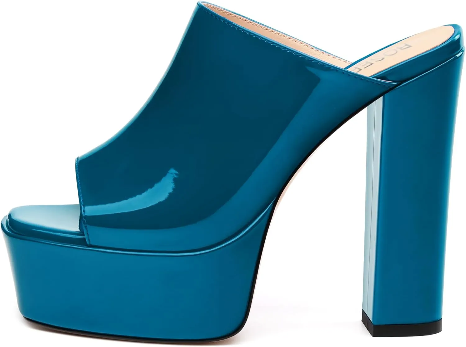 ROSERWISH Women's Platform Heels High Chunky Block Heel Sandals Sexy Open Toe Slip on Heels for Women Slide Mules Dressy Pumps Shoes