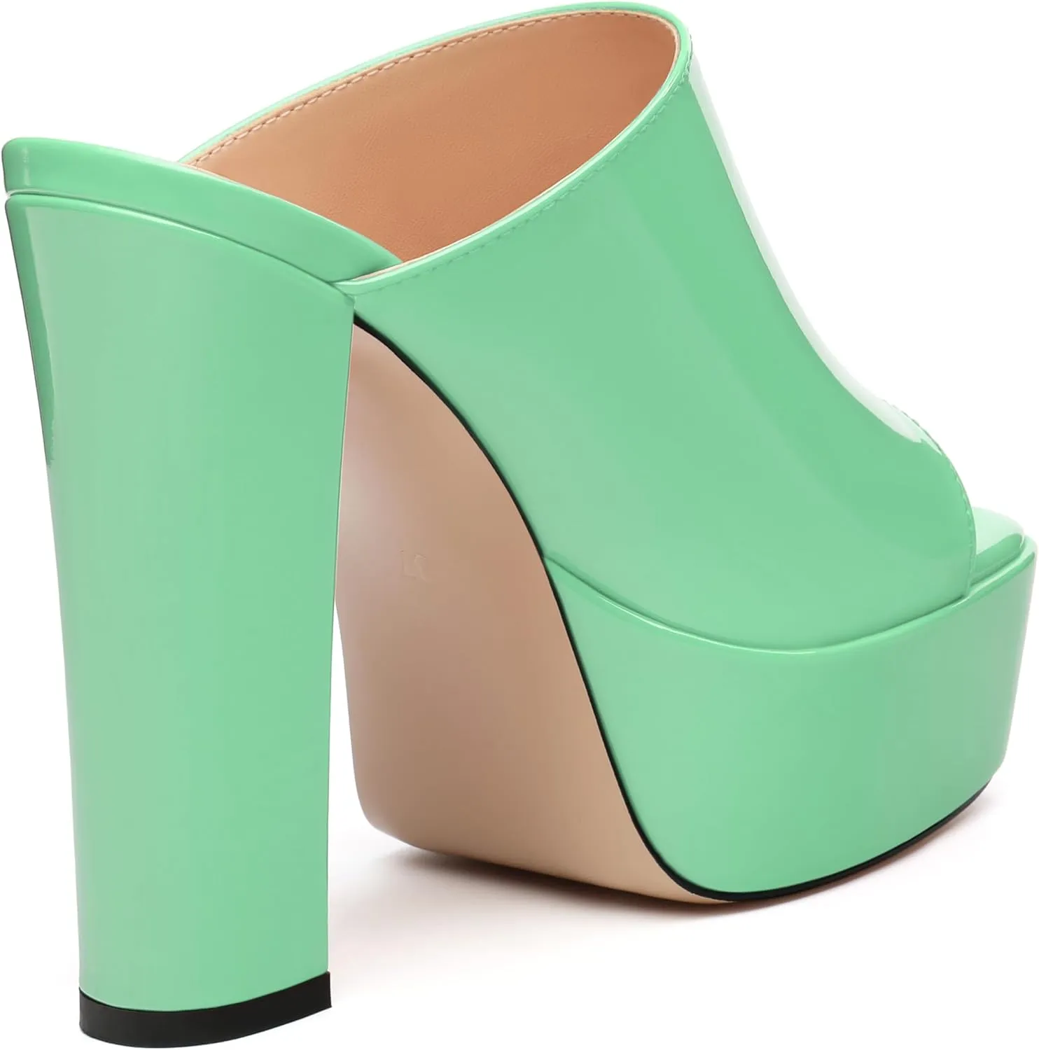 ROSERWISH Women's Platform Heels High Chunky Block Heel Sandals Sexy Open Toe Slip on Heels for Women Slide Mules Dressy Pumps Shoes