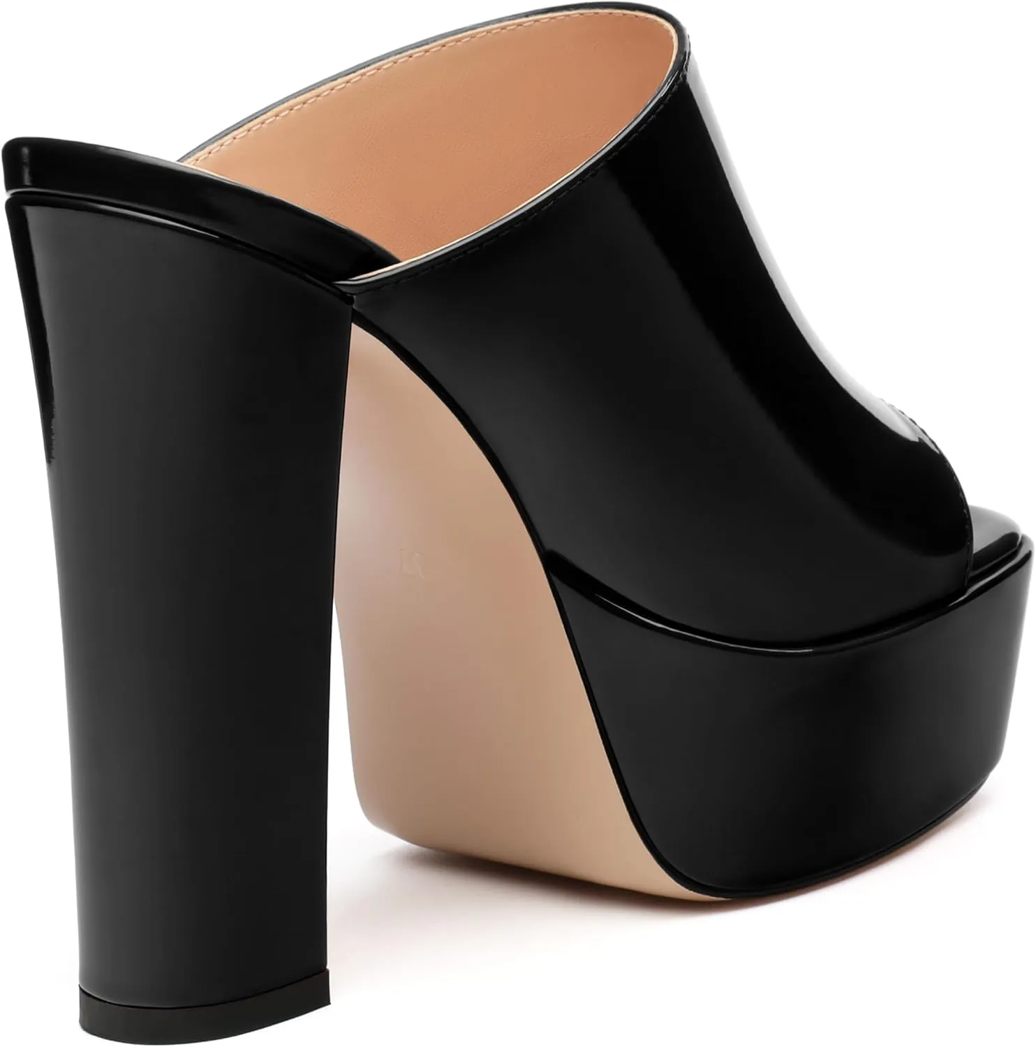 ROSERWISH Women's Platform Heels High Chunky Block Heel Sandals Sexy Open Toe Slip on Heels for Women Slide Mules Dressy Pumps Shoes