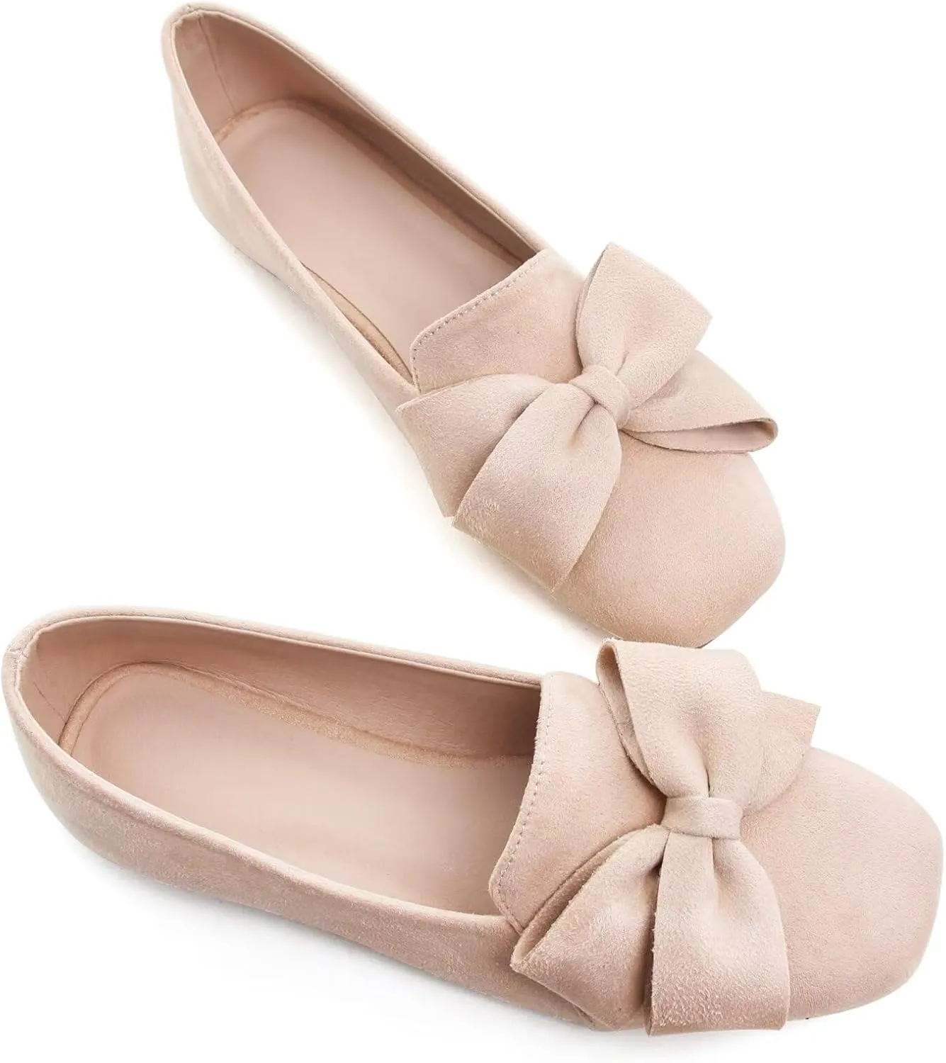 SAILING LU Womens Bowknot Pointed Toe Shoes Comfortable Ballet Flats Slip on Loafers Dressy Flats for Party