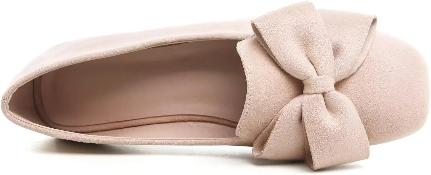 SAILING LU Womens Bowknot Pointed Toe Shoes Comfortable Ballet Flats Slip on Loafers Dressy Flats for Party