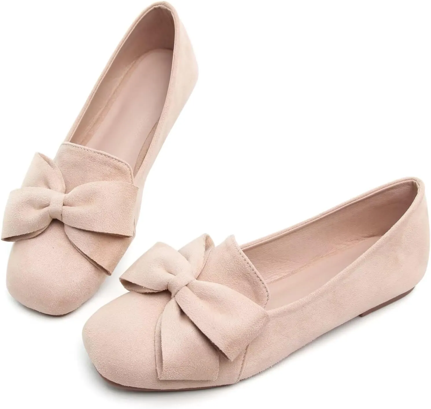 SAILING LU Womens Bowknot Pointed Toe Shoes Comfortable Ballet Flats Slip on Loafers Dressy Flats for Party