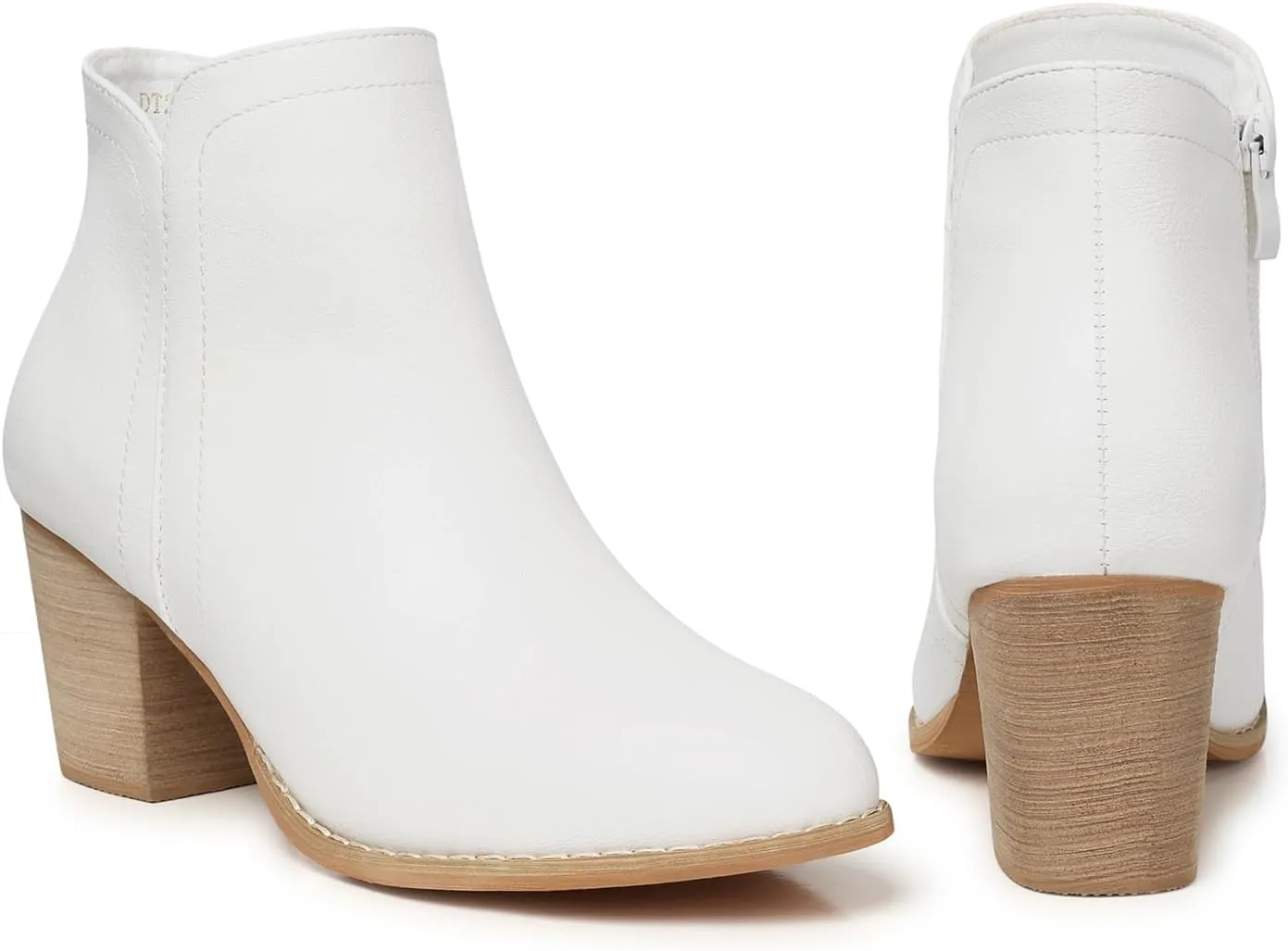 SHIBEVER Women's Ankle Boots Heel: Chunky Low Heeled Almond Toe Short Booties with Zipper Faux Suede Dress Western Fall 2025 Shoes