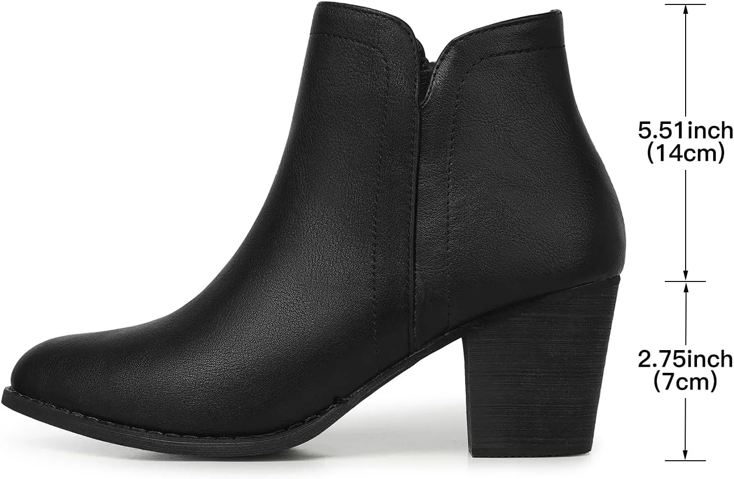 SHIBEVER Women's Ankle Boots Heel: Chunky Low Heeled Almond Toe Short Booties with Zipper Faux Suede Dress Western Fall 2025 Shoes