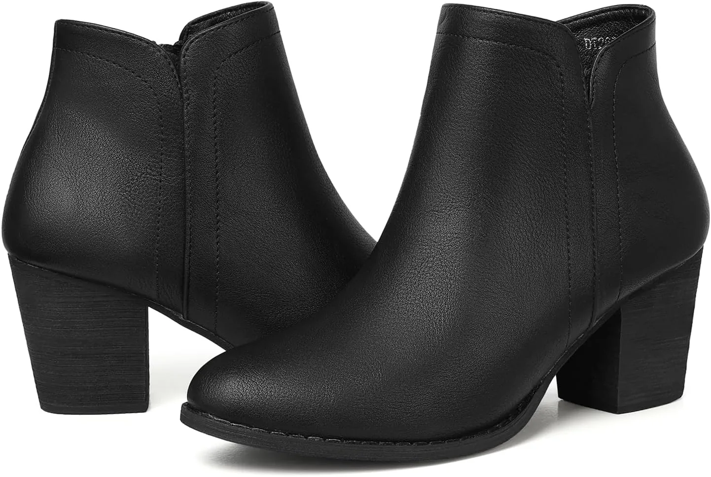 SHIBEVER Women's Ankle Boots Heel: Chunky Low Heeled Almond Toe Short Booties with Zipper Faux Suede Dress Western Fall 2025 Shoes