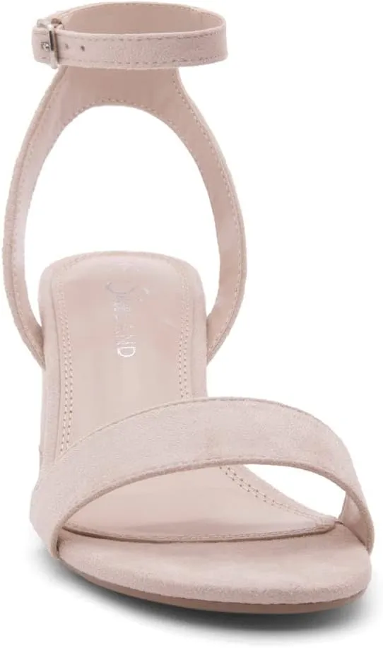 Shoe Land Women's Low Heels – 2.75 Inch Chunky Block Heeled Sandals | Clear Sandals, Open Toe Dressy Short Heels with Ankle Strap for Wedding, Prom & Party