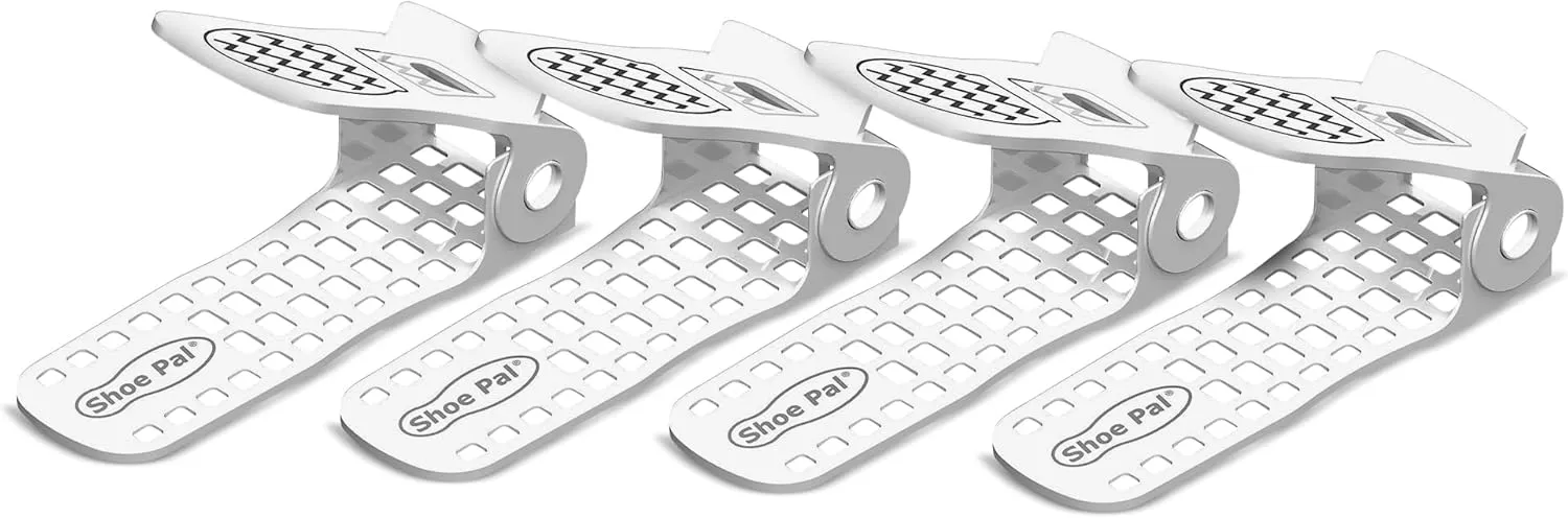 Shoepal- Adjustable Shoe Slot Organizers – Space-Saving Shoe Stackers for Closet, Double Layer Shoe Storage Racks for Sneakers, Heels, Flats & More (White, 4)