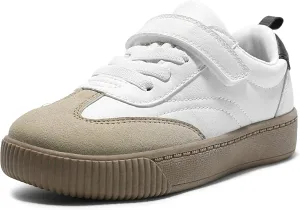 shoeslocker Toddlers Casual Sneakers Boys & Girls Loafer Shoes Comfortable Slip-On Lightweight Kids Sneakers Hook and Loops Toddler/Little Kids