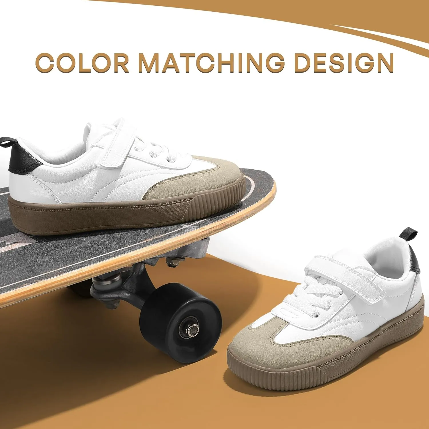 shoeslocker Toddlers Casual Sneakers Boys & Girls Loafer Shoes Comfortable Slip-On Lightweight Kids Sneakers Hook and Loops Toddler/Little Kids