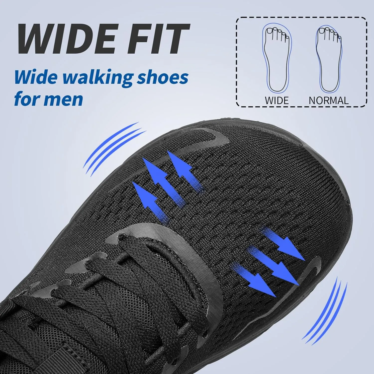 Slow Man Wide Toe Box Mens Walking Sneakers Wide Width Running Shoes Gym Workout Tennis Shoes for Wide Feet