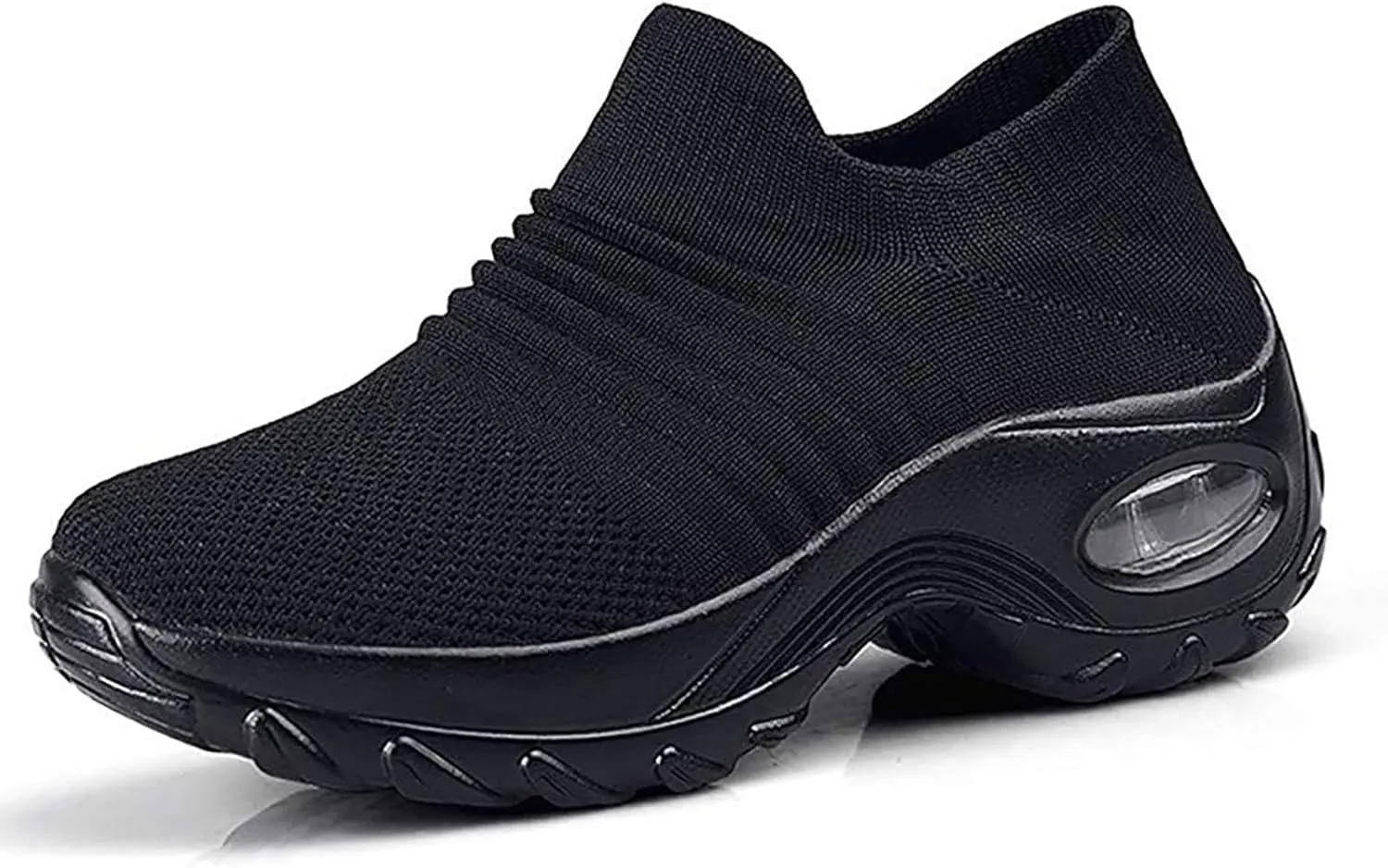 Slow Man Womens Walking Shoes Sock Sneakers Wide Width Hypersoft Slip on Hyper Arch Support Air Cushion Jazz Dance Mesh Lady Loafers Girls Modern no Laces