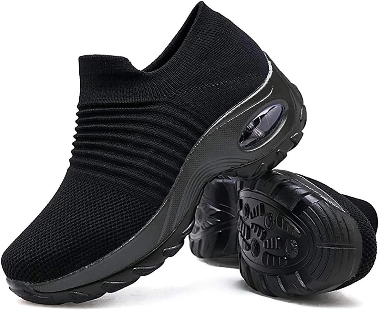Slow Man Womens Walking Shoes Sock Sneakers Wide Width Hypersoft Slip on Hyper Arch Support Air Cushion Jazz Dance Mesh Lady Loafers Girls Modern no Laces
