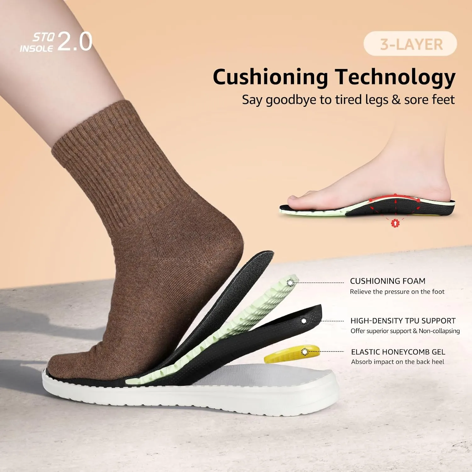 STQ Women Slip on Maternity Shoes丨Orthopedic Plantar Fasciitis Relief Ultralight Sneakers
