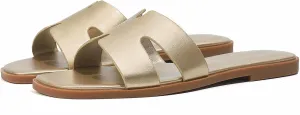 Stratuxx Kaze Open Toe Flat Dress Sandals Womens Slide Comfortable Summer Black, White, Tan Sandals for Women