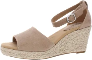 Style & Co. Womens Seleene Faux Suede Wedge Sandals Taupe 8 Medium (B,M)