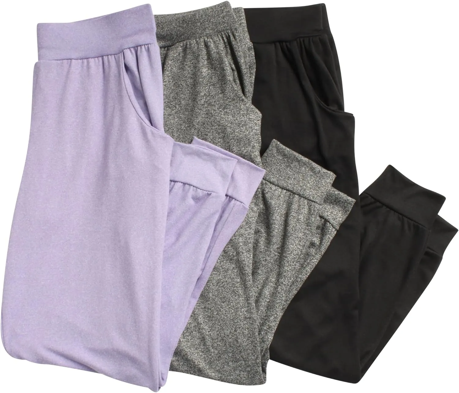 Sweet Hearts Girls Sweatpants - 3 Pack Girls' Activewear High Waisted Jogger Pants with Pockets: Made in USA (Sizes: 5-18)