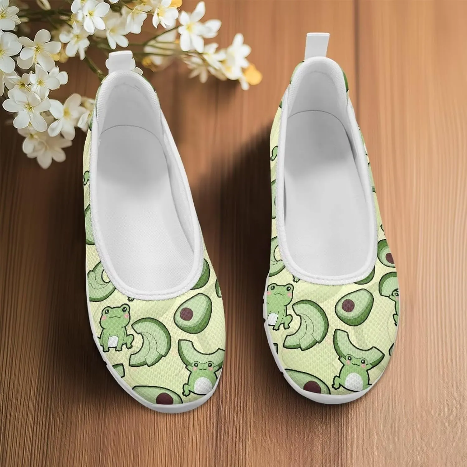 SYtrade Women Slip On Loafers Summer Art Travel Sneakers White Sole