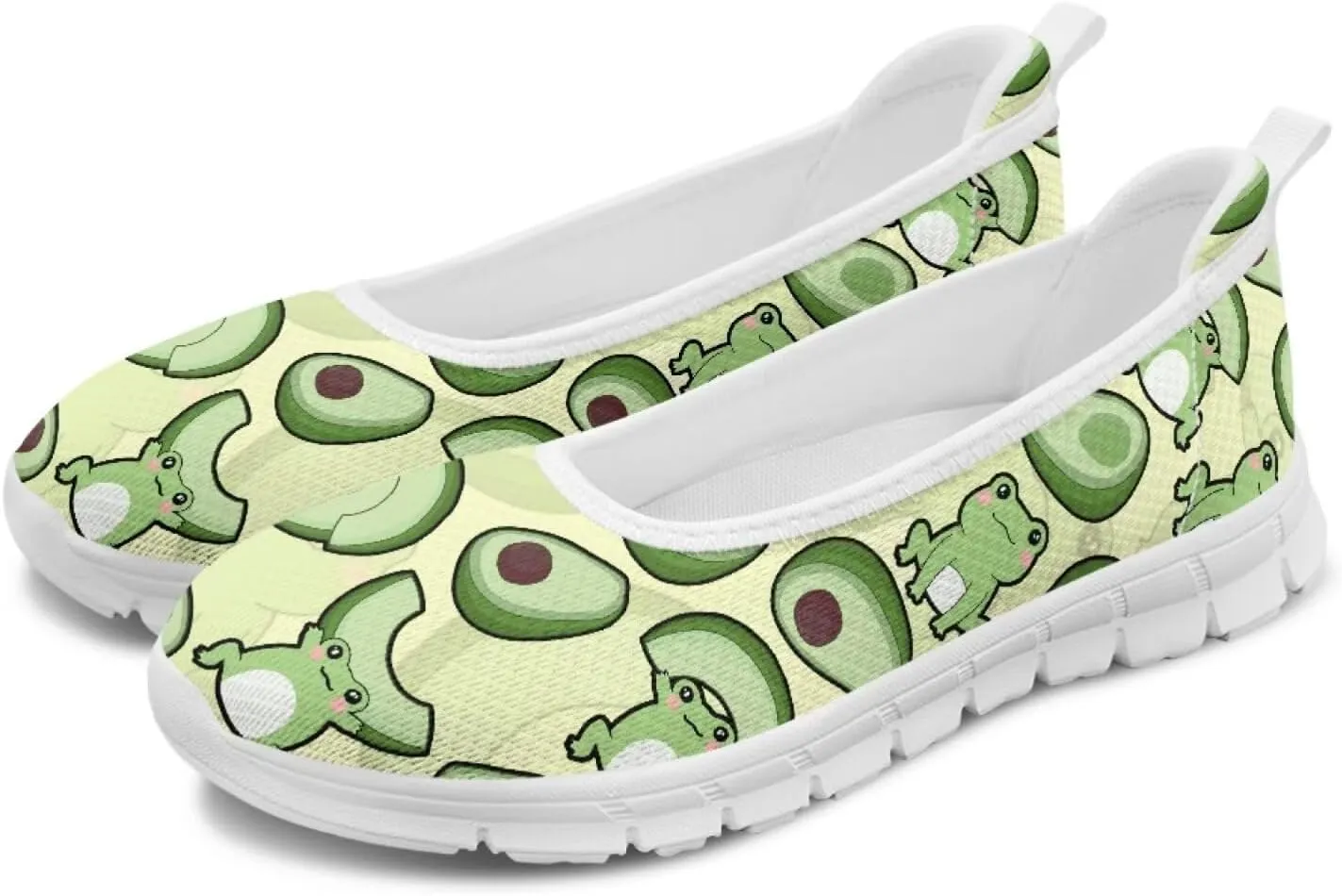 SYtrade Women Slip On Loafers Summer Art Travel Sneakers White Sole