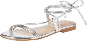 The Drop Women's Samantha Flat Strappy Lace-up Sandal