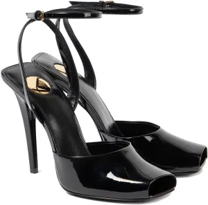 THESHY Womens Sandals Square Open Toe Stiletto High Heels Leather Ankle Strap Sandals Peep Toe Backless Buckle Dress Party Fashion Shoes for Women