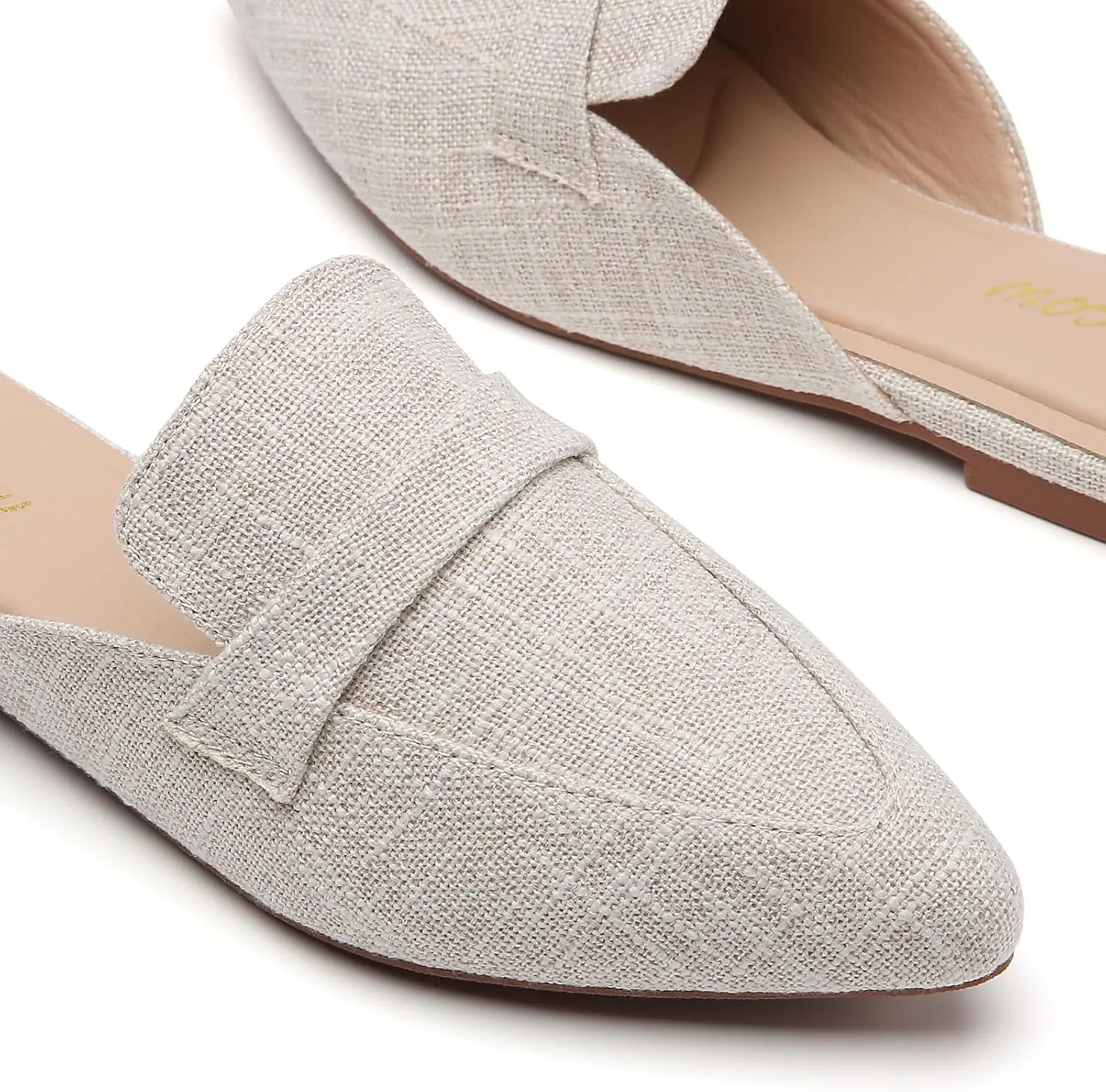 Tilocow Slip On Mules for Women Open Back Closed Pointed Toe Flats Womens Business Work Shoes Flavor Slides