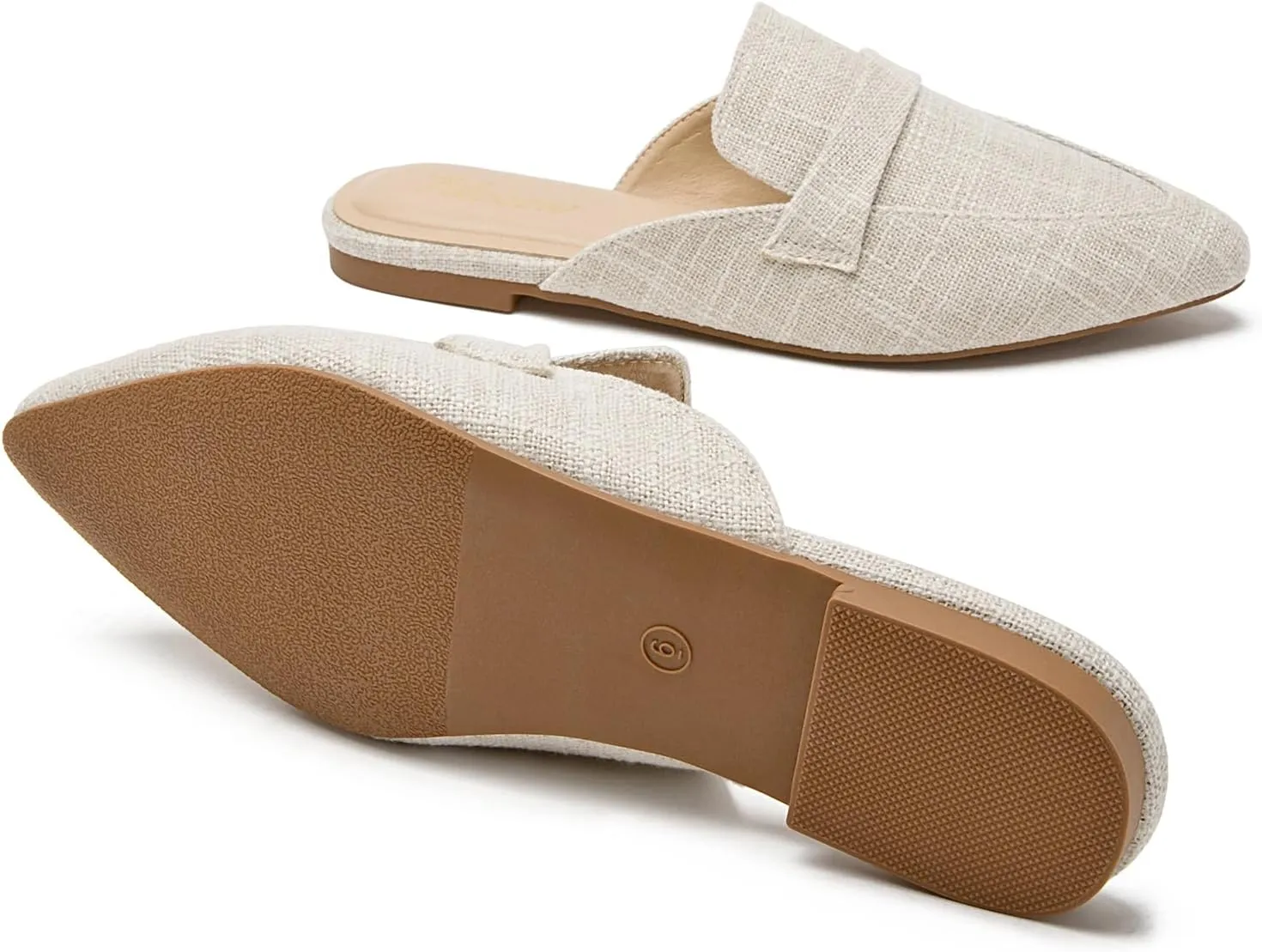 Tilocow Slip On Mules for Women Open Back Closed Pointed Toe Flats Womens Business Work Shoes Flavor Slides