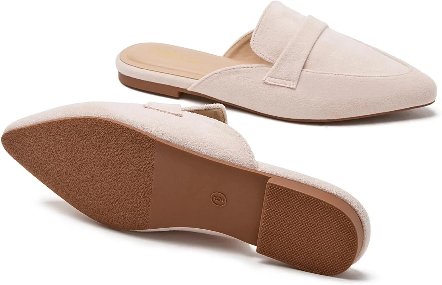 Tilocow Slip On Mules for Women Open Back Closed Pointed Toe Flats Womens Business Work Shoes Flavor Slides
